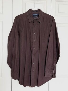 Daniel Cremieux Men's Brown Patterned Button-Down Dress Shirt